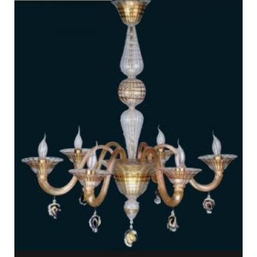 AVİZE 6L AMBER CLEAR Ø80X90 CM E14 6X40W