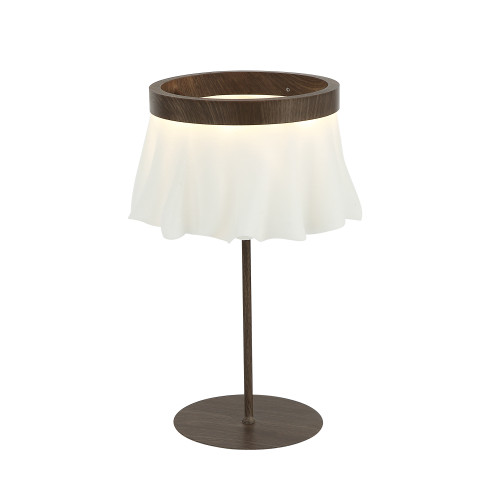 MASA LAMBASI 1L BEYAZ-KAHVERENGİ Shade:Ø28XH20.5(H38.5) CM LED 22W 3000K