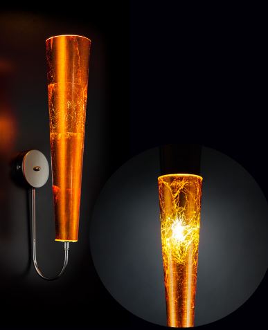 GOLD FIRE 1L WALL LAMP