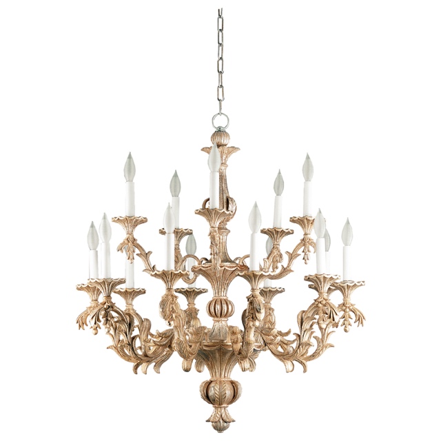 WOOD CHANDELIER 9+6L