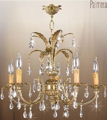 PALMERA CHANDALIER 5L AB Ø61X48 CM E14 5X40W