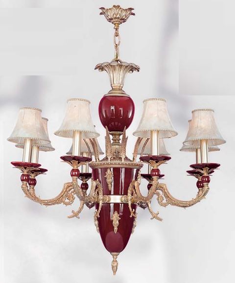 NILO CHANDALIER 8L CB-GARNET Ø90X85 CM E14 8X40W