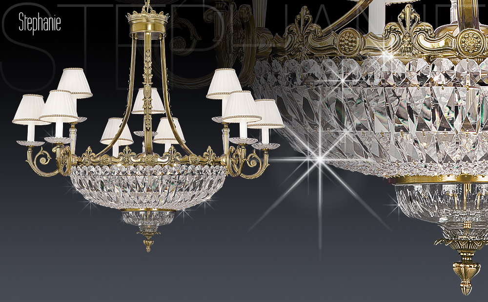 STEPHANIE CHANDALIER 9+6L EA Ø100X98 CM E14 9X40 E27 6X40W