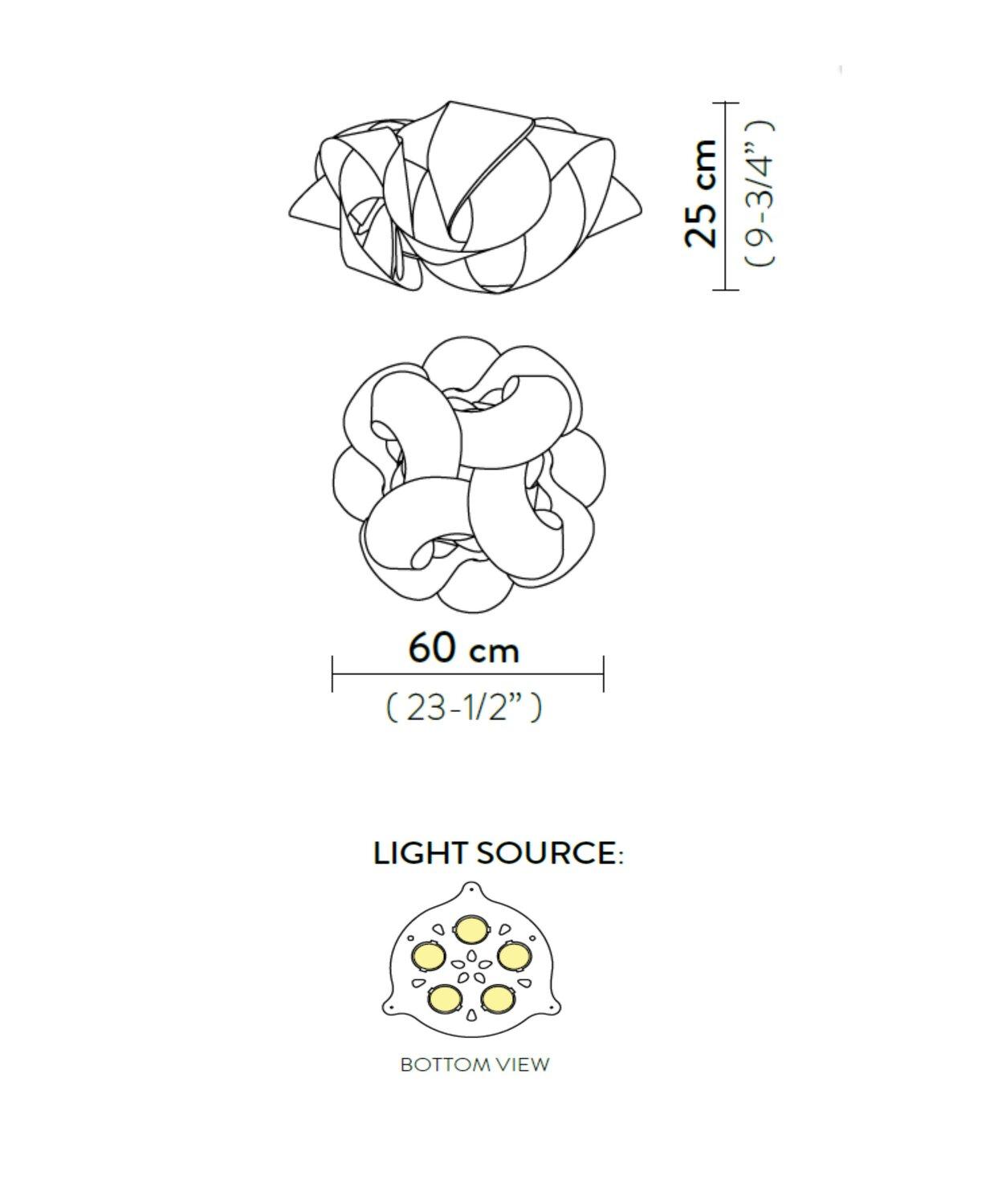 FABULA LARGE CEILING WALL LAMP 5L PRISMA Ø60X25 CM E27 LED 5X8W