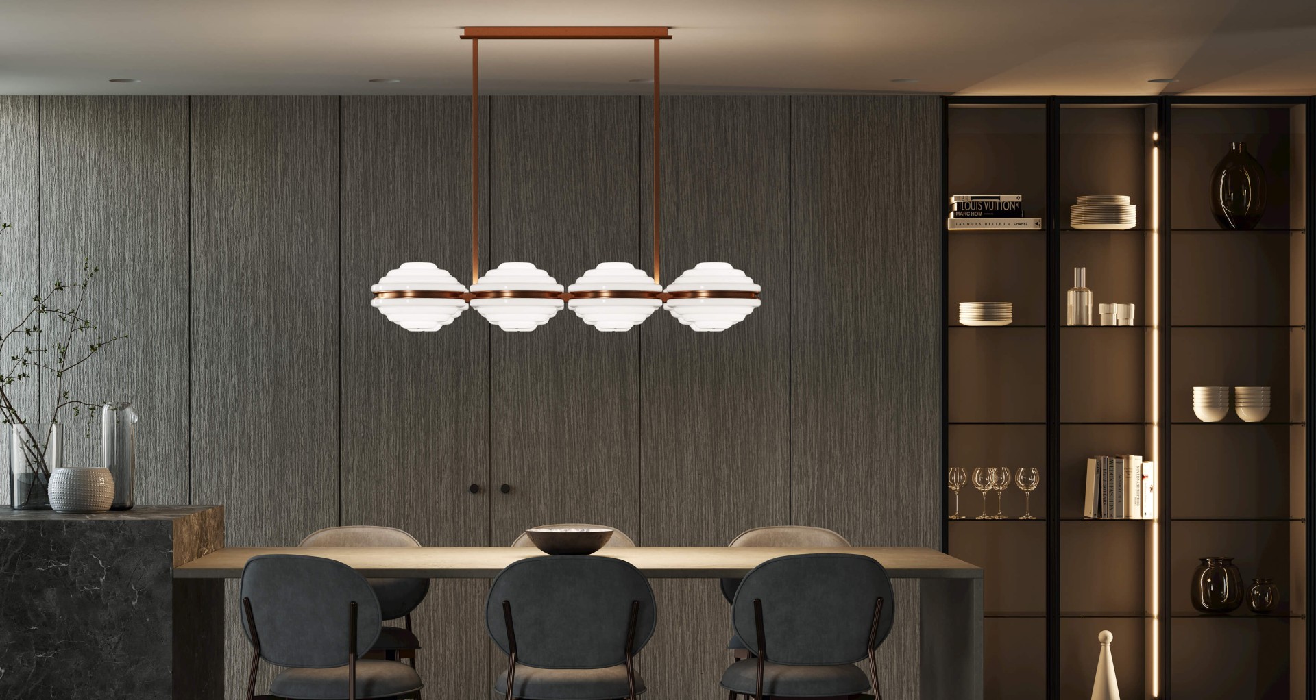 ELLEPI PENDANT BRONZE-SATIN WHITE